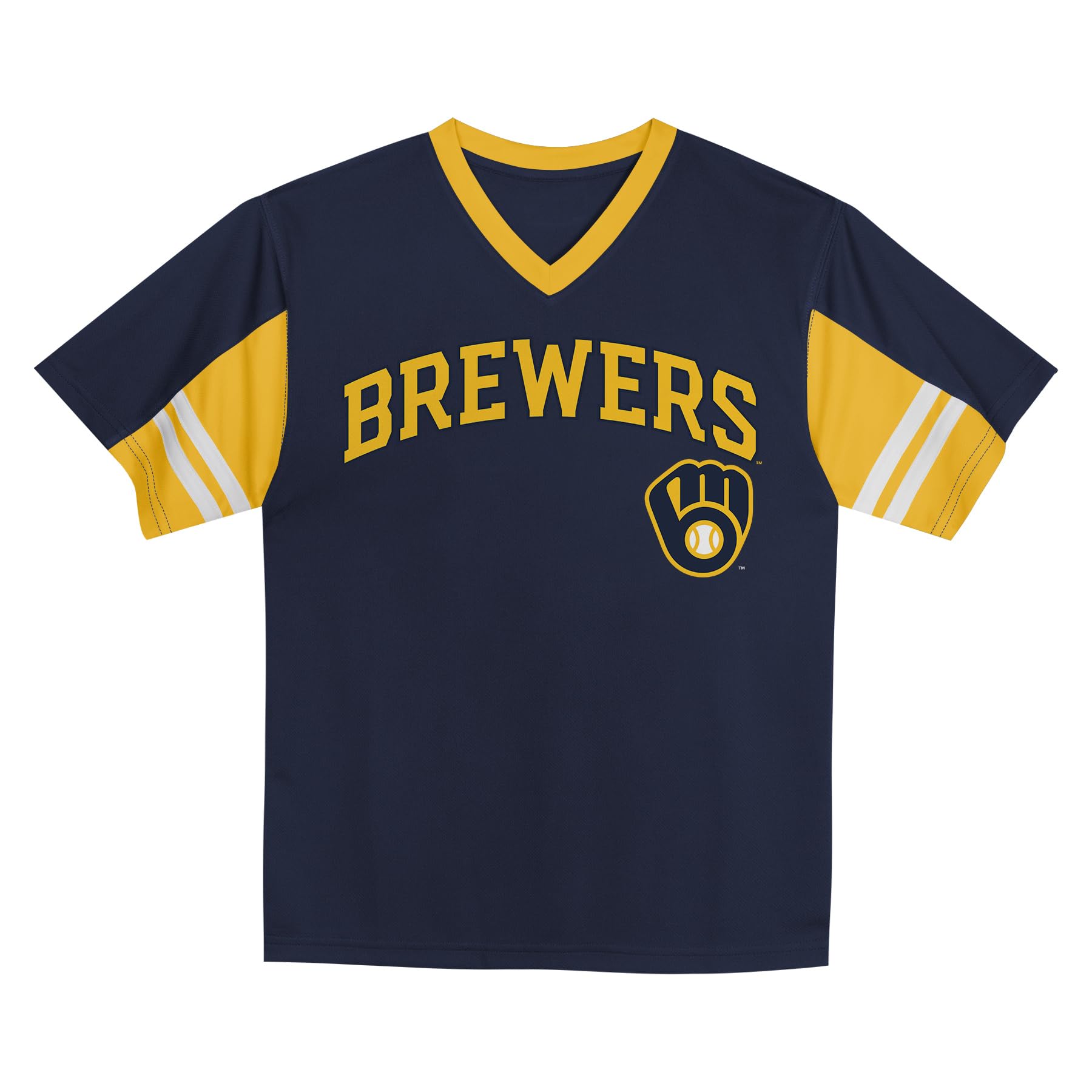 MLB Toddler 2T-4T Officially Licensed Team Color Primary Logo Baseball Fashion Top V-Neck Jersey — view 30