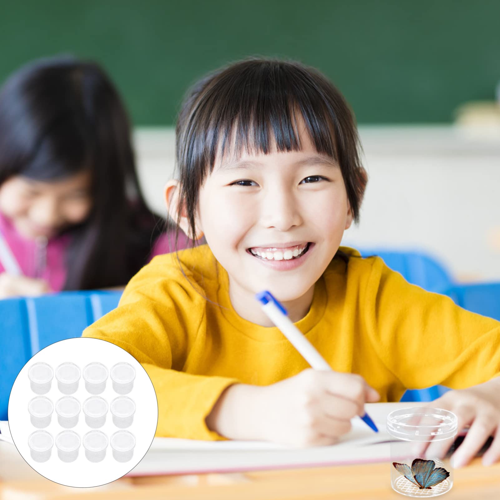 HEMOTON Critter Boxes Magnifying Lid 12pcs Multi-Function Containers for Insect Observation and Education