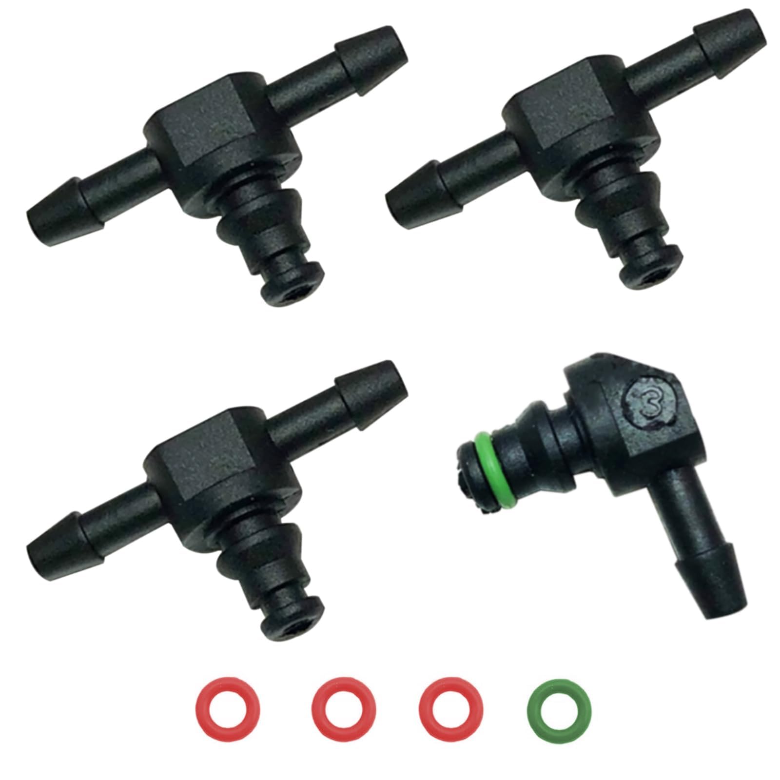Fuel Line Connectors 4-Piece Set Fuel Injector Return Connector for Diesel Includes 3 T's & 1 L Connector for Fuel Return Line & Fuel Return Pipe,Compatible with Bosch 110-image-29