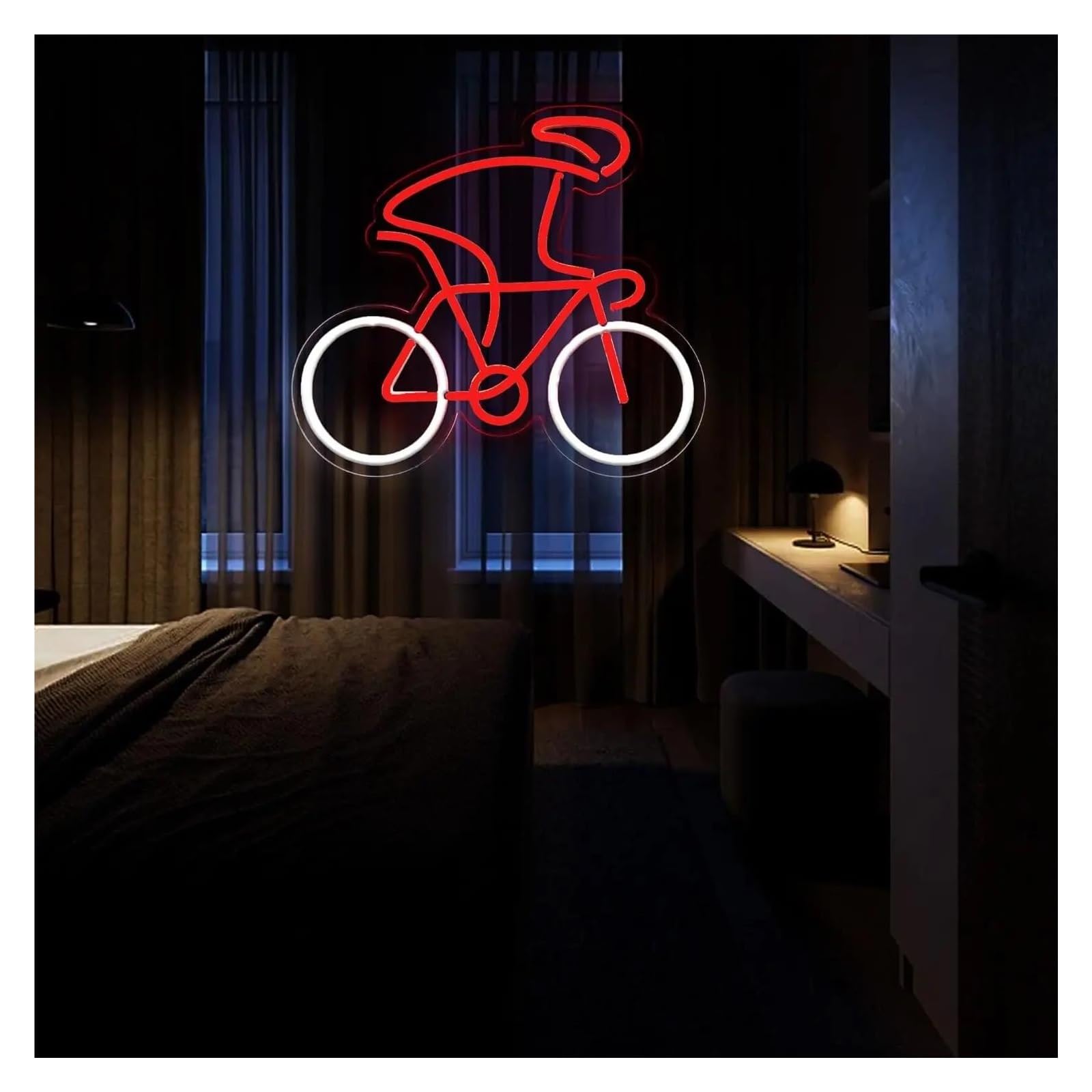 Scritta luminosa Insegna Al Neon Per Bicicletta Per Club, Camera Da Letto, Garage, Decorazione Estetica, Disegno Per Gli Amanti Della Bicicletta 36x32cm