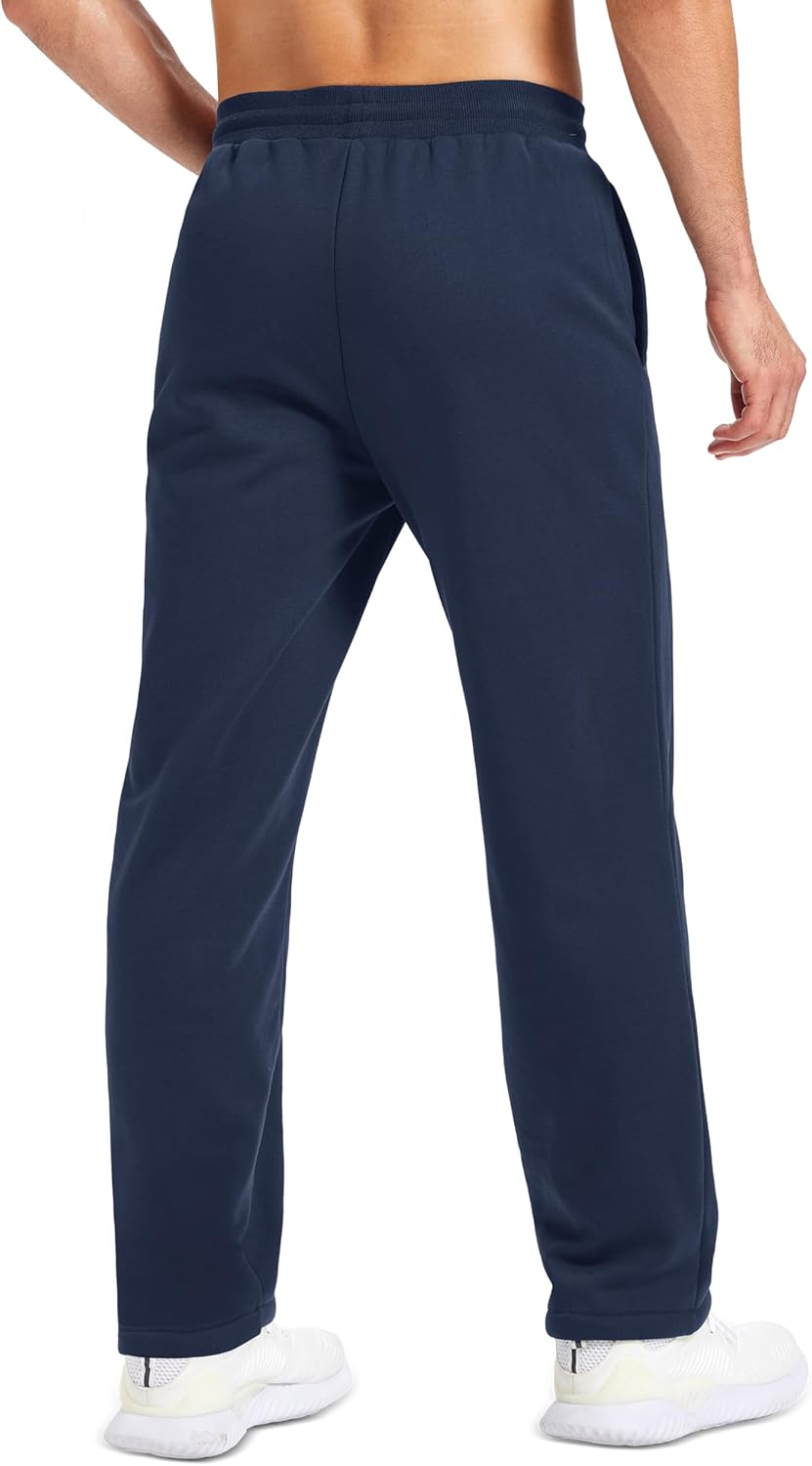MAGCOMSEN Men's Winter Fleece Pants Sherpa Lined Sweatpants with Pockets Drawstring Lounge Running Athletic Warm Pants - Image 2