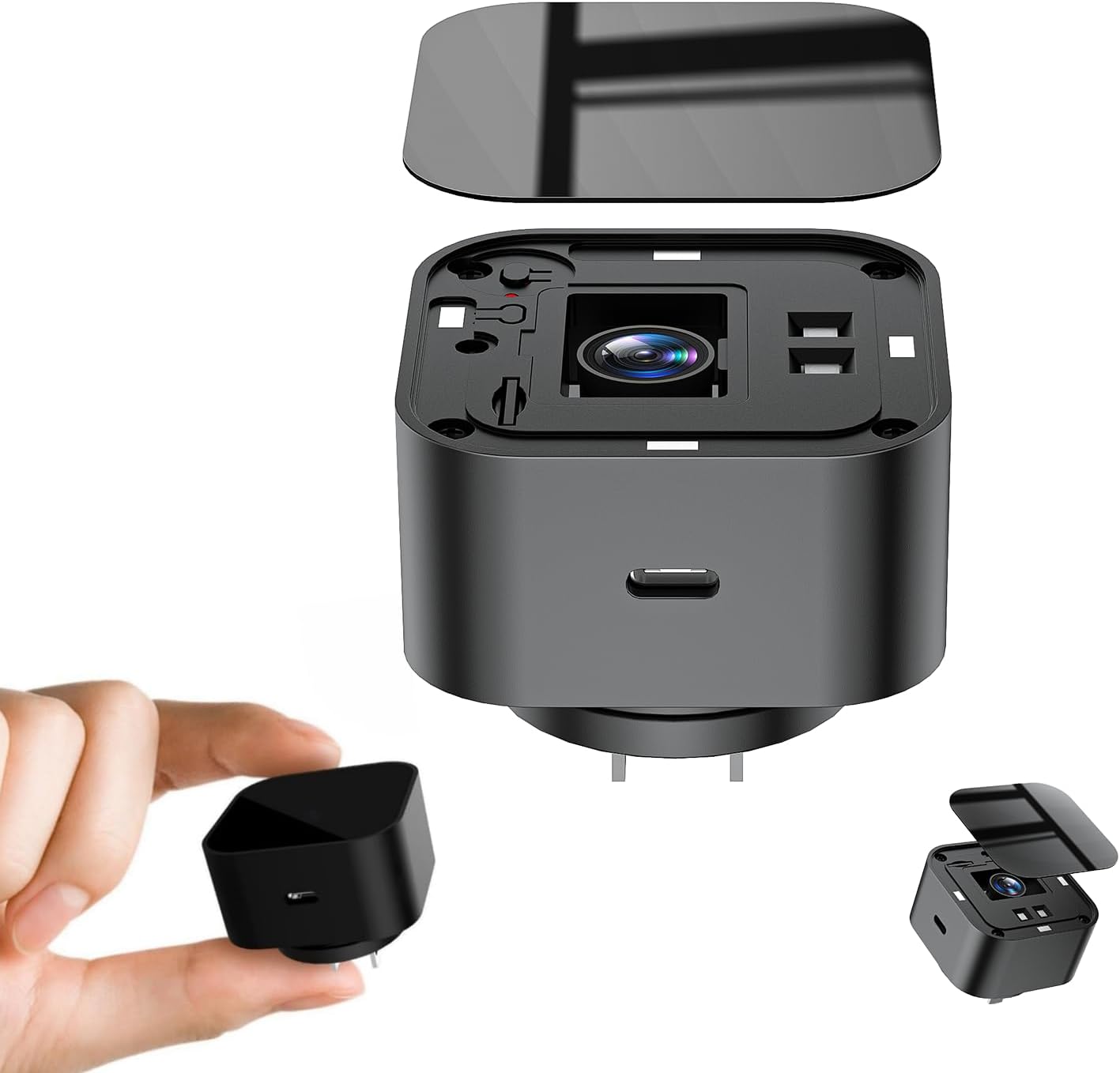 LIZVIE Phone Charger, 1080P Motion Detection & Night Vision/2.4G WiFi, 170° Wide-Angle SD Storage/Free App Remote View for Indoor Home/Office/Pets Security.