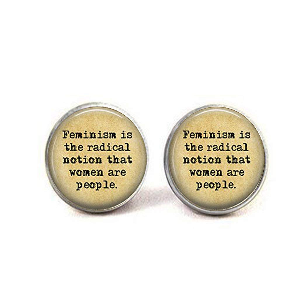 Gaoxiang Women's Silver Feminism Cufflinks- Gifts For Feminists - Feminism Jewelry - Equality - Equality Cufflinks