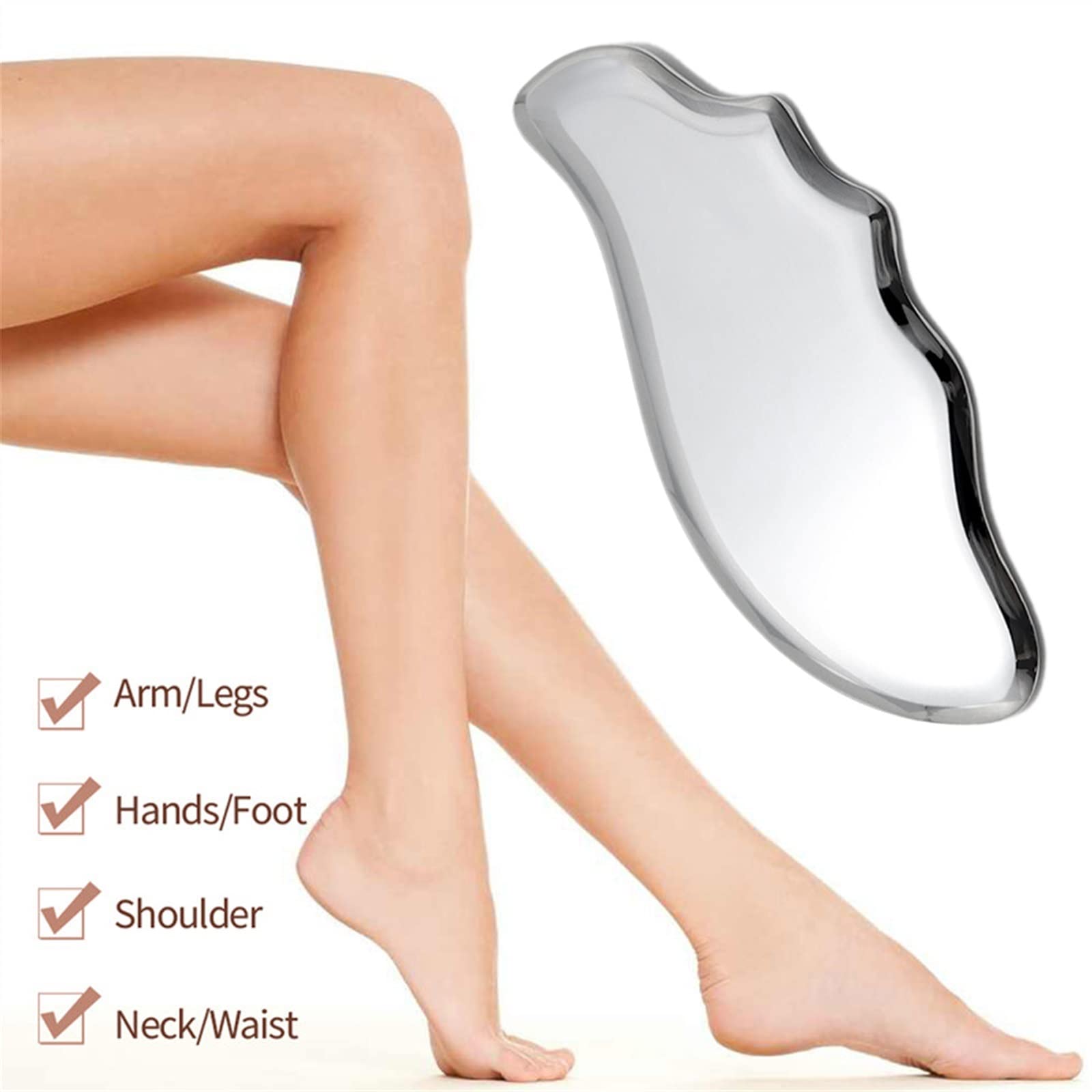 Masaje de Acero Inoxidable Gua Sha Guasha, Terapia de Tejido Suave Utilizada for Espalda, piernas, Brazos, Cuello, Hombro, Gimnasio en casa, 1 Uds.