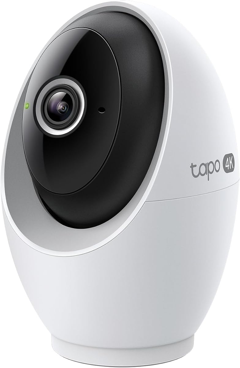 Tapo 4K Indoor Pan/Tilt Wired Security Camera, Baby Monitor, C260 | Person/Pet Detection, Facial Recognition, 360° AI Motion Tracking, Subscription-Free Local Storage or Optional Cloud