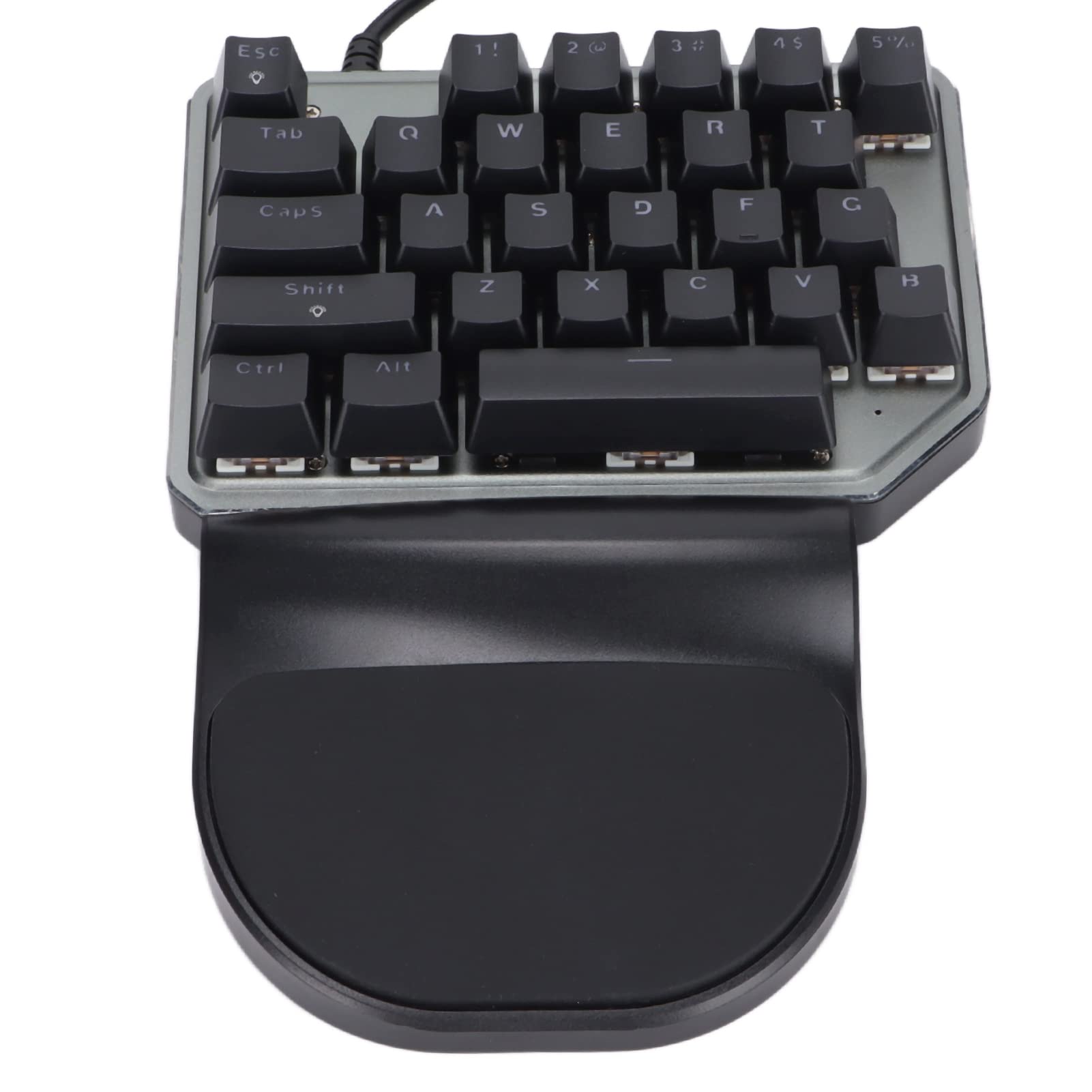 KIMISS Teclado de una sola mano, resistente al desgaste, agarre cómodo, videojuegos, accesorios de PC, teclados, juego mecánico, retroiluminado, accesorio para teléfono móvil con cable para PUBG XP