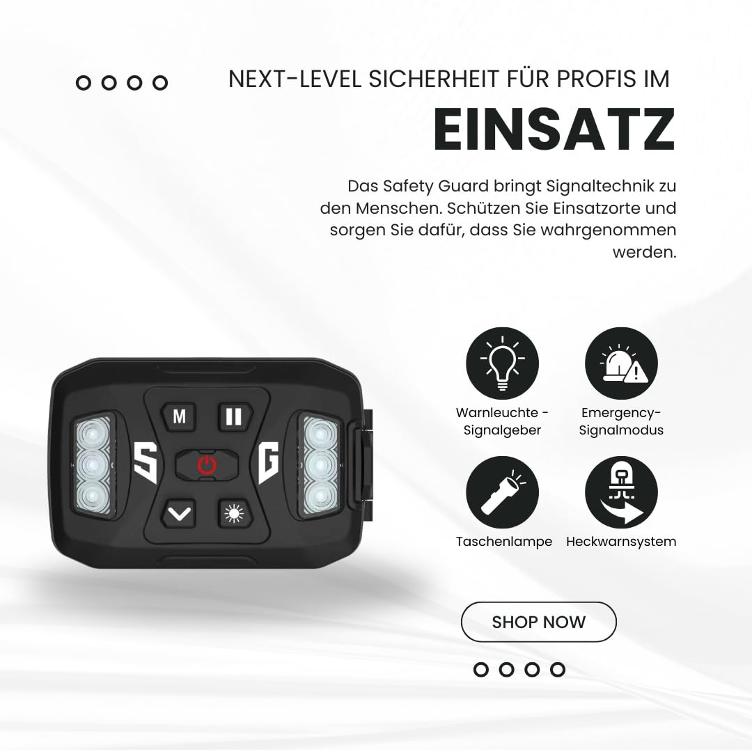 Safety Guard | Kennzeichnung für Einsatzkräfte | Einsatzleitung | LED Ausrüstung | LED Signalleuchte für Körper | Personenschutz | Zubehör für Feuerwehr, Polizei und Rettungsdienst (Blau)