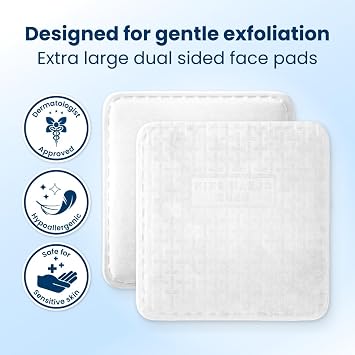 Clean Skin Club Clean2 Pads 2.0 [NEW & Improved Edges]  Not to Shed & Tear Face Pads, Unique Triple Layers, Textured & Ultra Soft Side, Organic Disposable Cotton, Pair with Makeup Remover