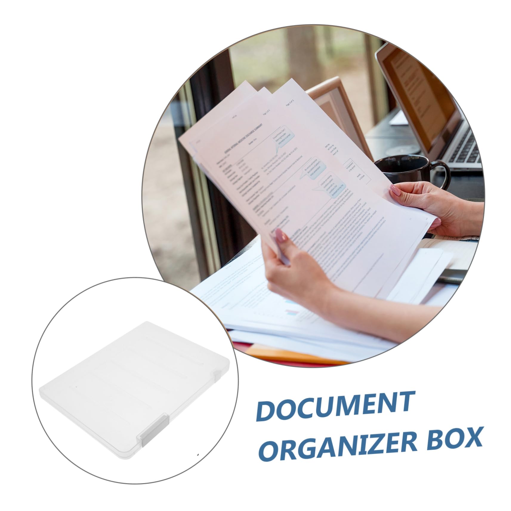 Uonlytech Scatola Organizer Documenti Trasparente PP 4 Pezzi per Ufficio