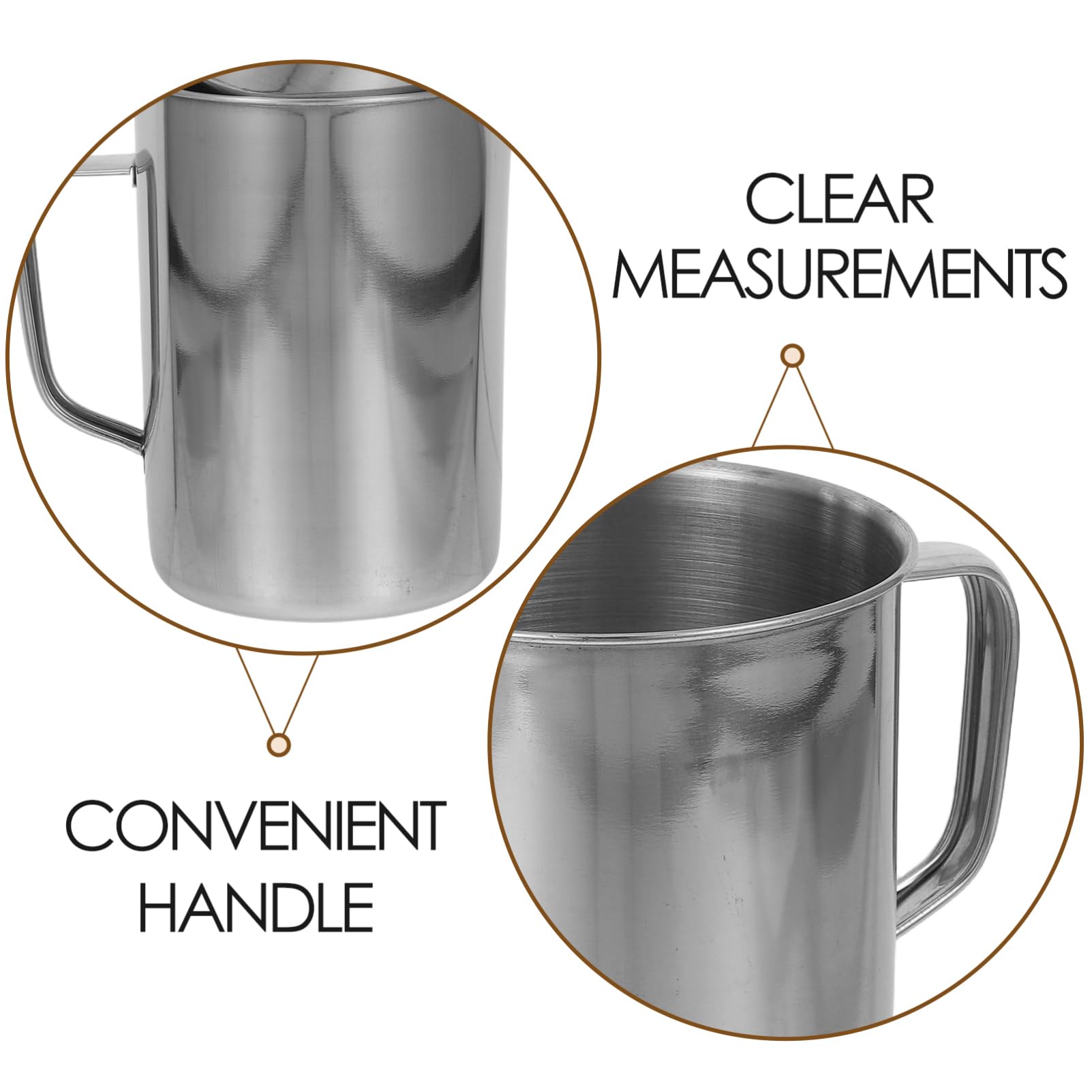 iplusmile Misurino in Acciaio Inox Scala, Set 2 Pezzi, 500ml e 1000ml, Misurazioni Precise per Laboratorio e Cucina