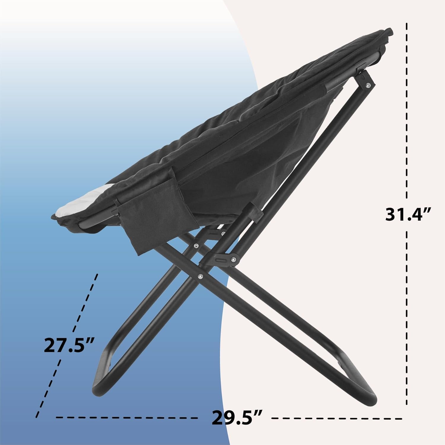 Urban Lifestyle Colorblock Micromink Saucer™ Chair with Black Legs, Black/White