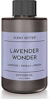 Scent Better Lavender Wonder Aroma Essential Oil Blend: an Aromatherapy Blend of Lavender, Soft Vanilla, and Freesia for Ultrasonic Diffusers & Nebulizers (3.3 Fl Oz, 100 mL)