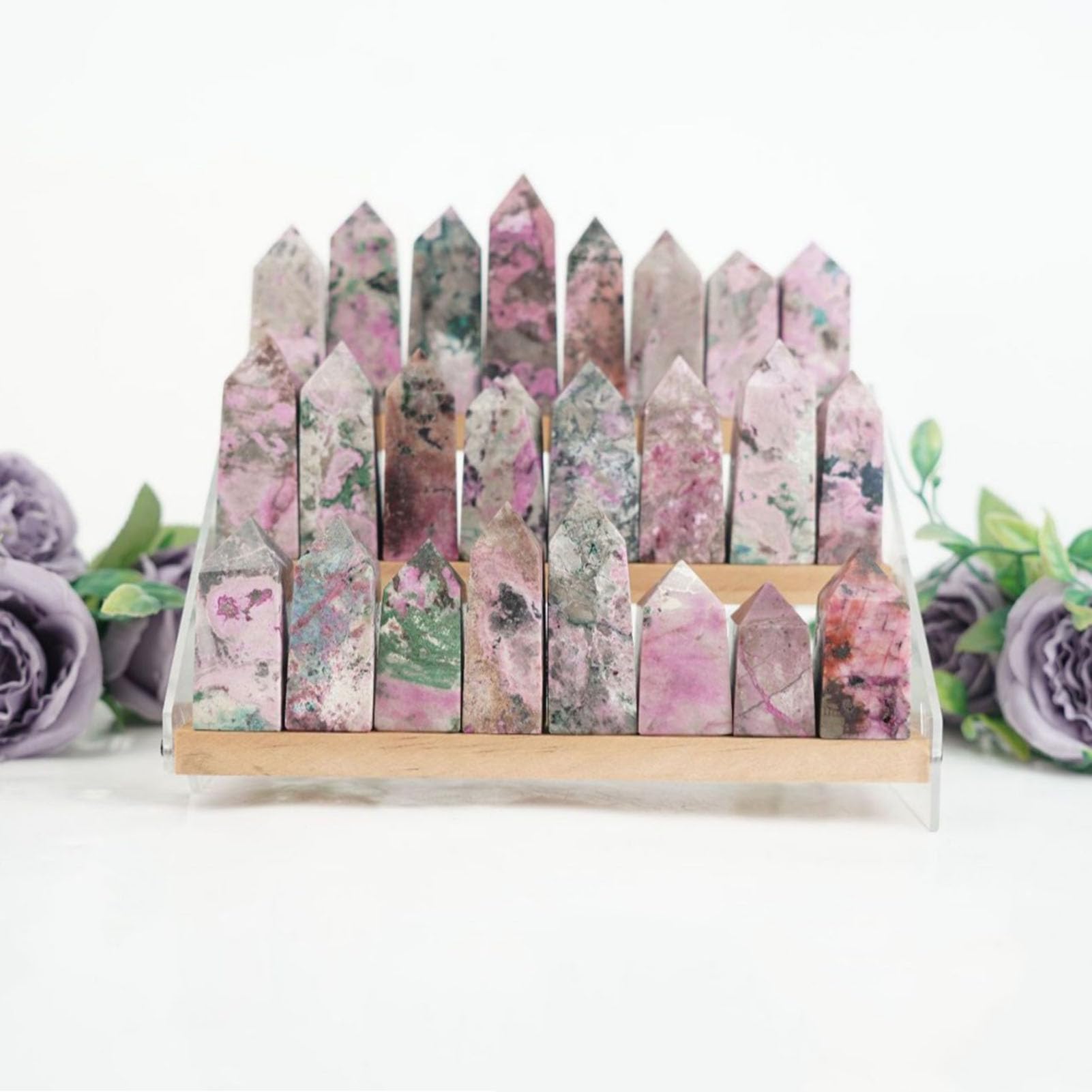 Espécimen mineral pilar cristal de calcita de cobalto rosa natural 80-120G | Cristales en bruto, adorno de escritorio, decoración, bricolaje, decoración de la oficina en el hogar,regalos meditación