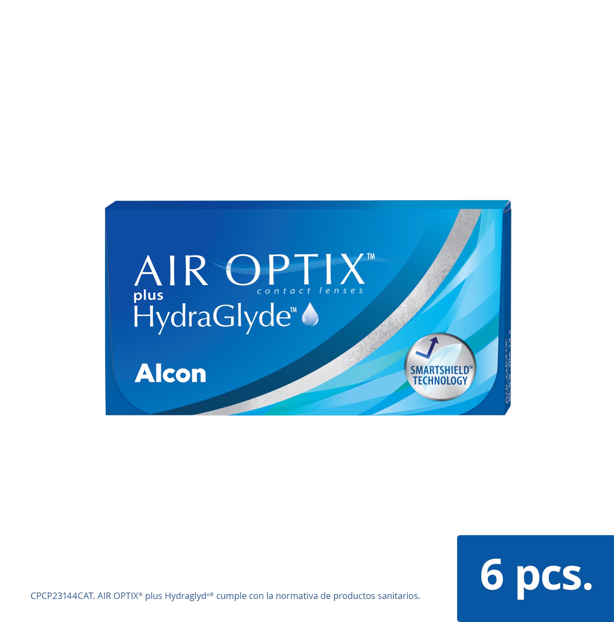 Air Optix plus HydraGlyde Lentes de contacto de reemplazo mensual, Pack de 6, R 8.6 mm, D 14.2 mm, -2.75 Diopt