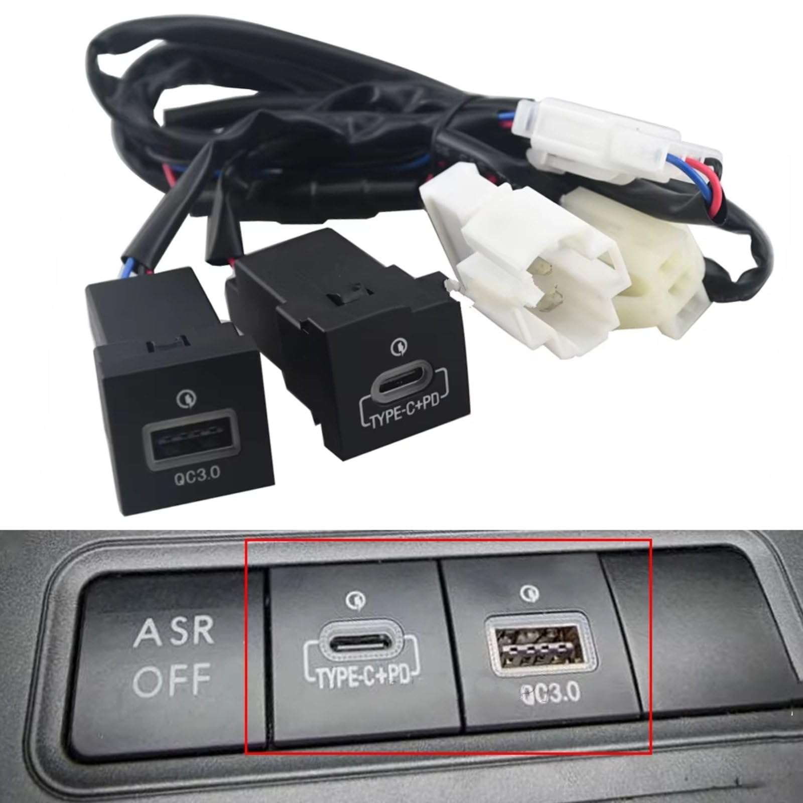 Console Presa USB Compatibile Con Per Golf 6 Per Jetta 5 2006-2012 Auto Caricabatterie PD Carica Rapida QC3.0 Adattatore Ricarica Del Telefono Presa AUX con porta USB