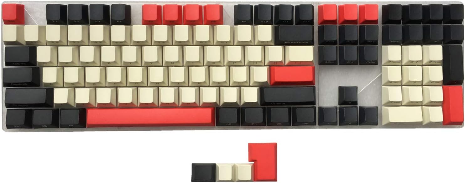 PBT Keycaps Side Printed Thick Cherry MX Key Caps Non-Backlit OEM Profile for 61/87/104/108 MX Switches Mechanical Gaming Keyboard(Earl Red)