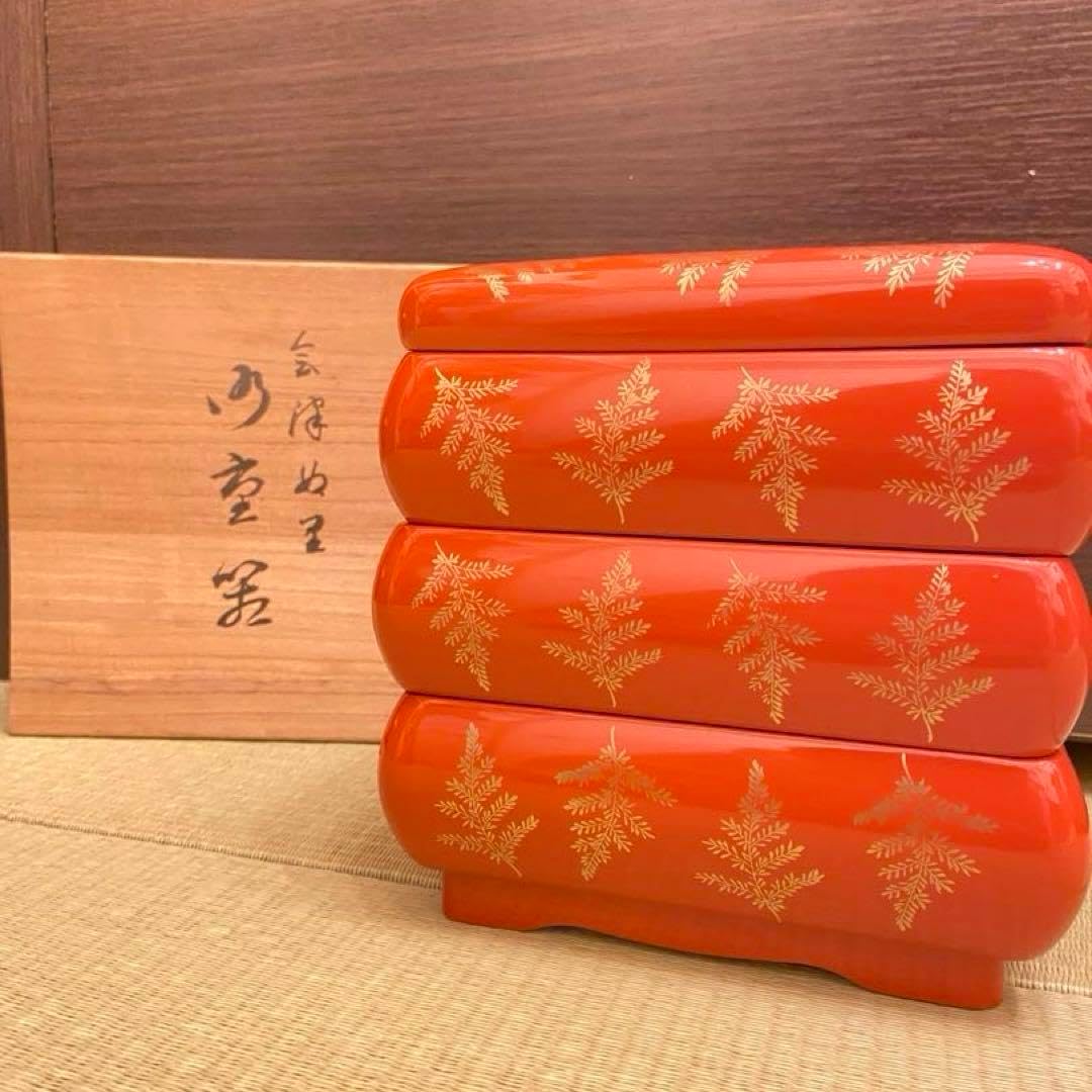 アリタポーセリンラボ　箔一　三越ライオン像　金箔彩　二段重 アリタポーセリンラボ 箔一 三越ライオン像 金箔彩 二段重