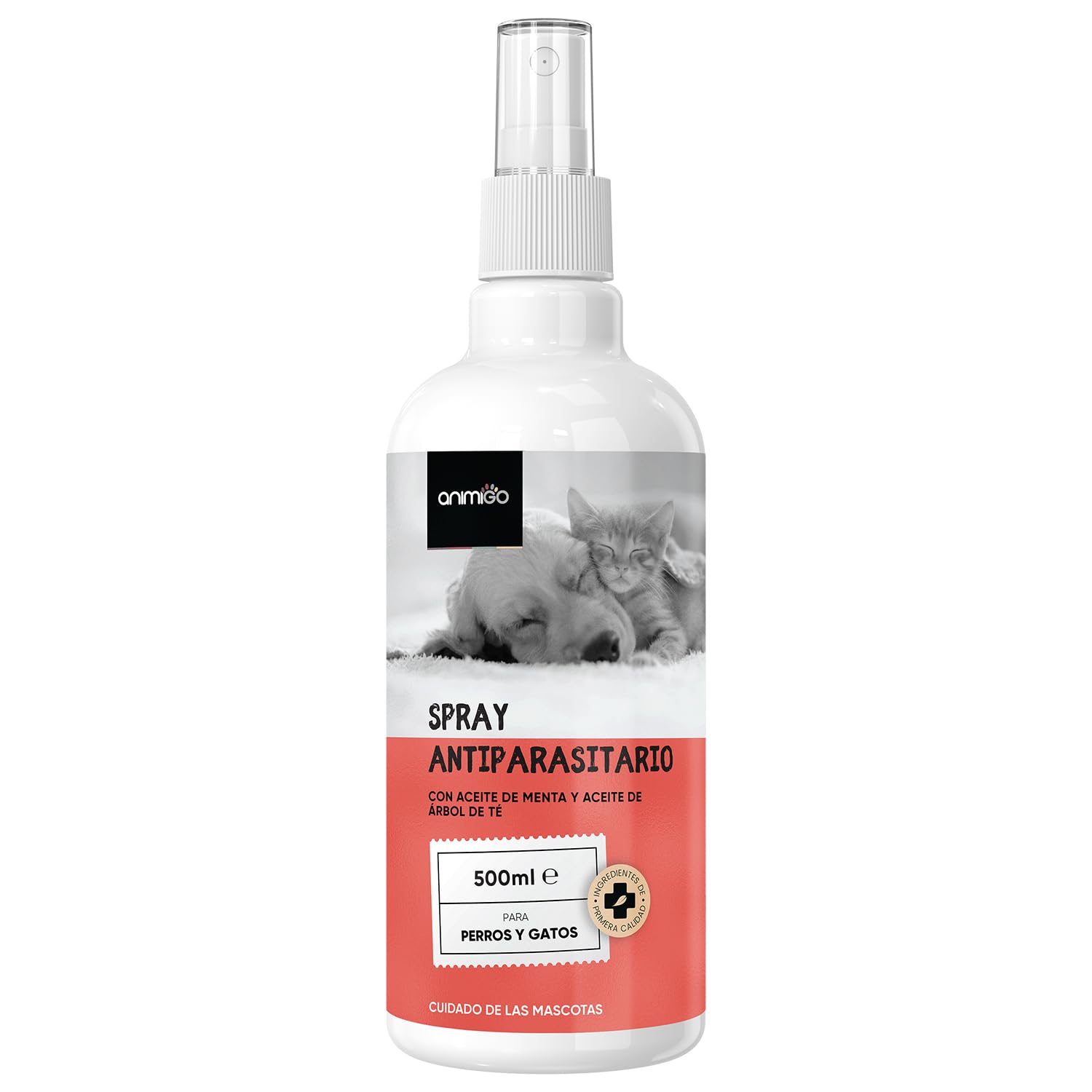 Spray Antiparasitario Perros y Gatos 500ml | Spray Antipulgas Perros y Gatos para Insectos, Ácaros, Mosquitos, Moscas y Garrapatas | Antiparasitario Gatos y Perros con Aceites de Origen Natural