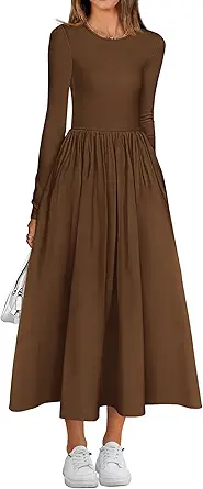 BTFBM Casual Long Sleeve Dresses Spring Dresses 2025 Wedding Guest Dress Midi Dress Flowy Bohemian Long Dress
