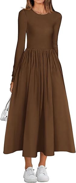 BTFBM Casual Long Sleeve Dresses Spring Dresses 2025 Wedding Guest Dress Midi Dress Flowy Bohemian Long Dress