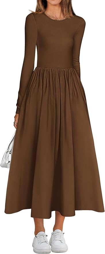 BTFBM Casual Long Sleeve Dresses Spring Dresses 2025 Wedding Guest Dress Midi Dress Flowy Bohemian Long Dress