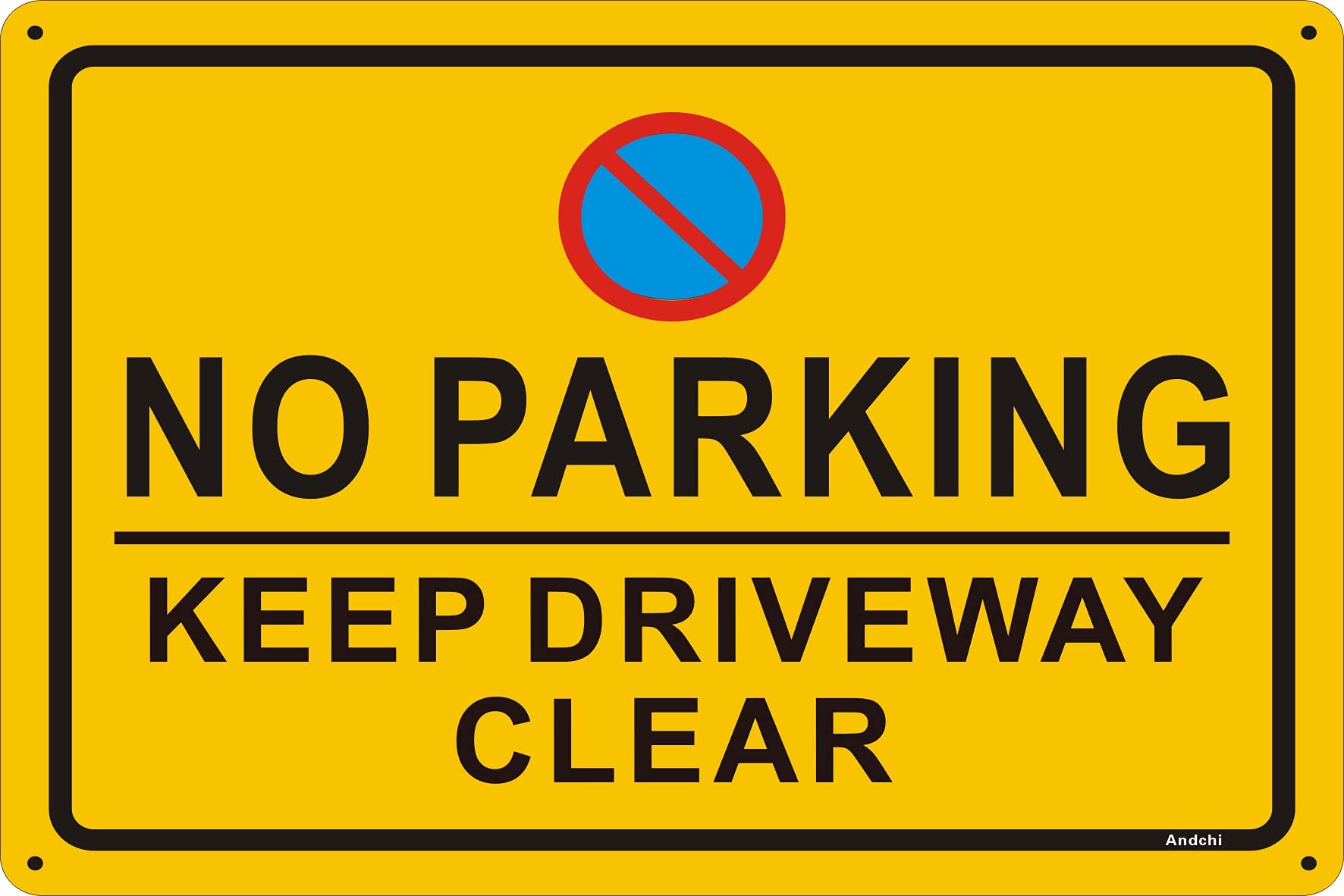 2-pack No Parking Sign Keep Driveway Clear Signage Road Warning Sign, Aluminium Outdoor Retroreflective Signage - Image 2