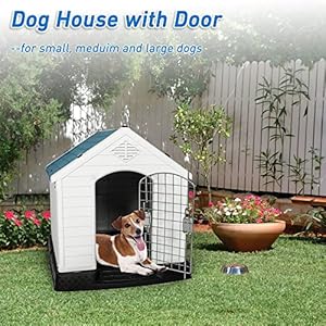 Luckyermore Dog Kennel Outdoor Waterproof Rainproof Pet House Crate with Door Indoor Plastic Puppy Cage Medium  Cucciolini Doodles Luckyermore dog kennel outdoor waterproof rainproof pet house crate with door indoor plastic puppy cage medium   cucciolini doodles