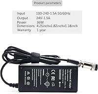 Vista 6 de Cargador de batería para ciclomotor de 24 V compatible con Razor MX350 E300 E150 E175 E100 E200 E200S E300S E125 E500 PR200 E225S E325S MX400 ZR350