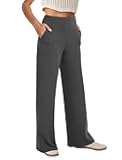 Wide Leg Pants Woman High Waist Yoga Pants with Pockets Loose Stretch Dress Work Sweatpants Casual Lounge
