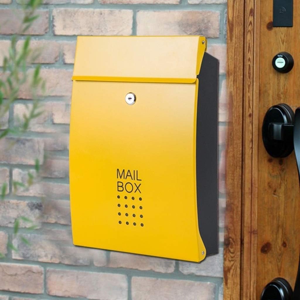 Boîte aux lettres extérieure jaune pour trier le courrier de bureau