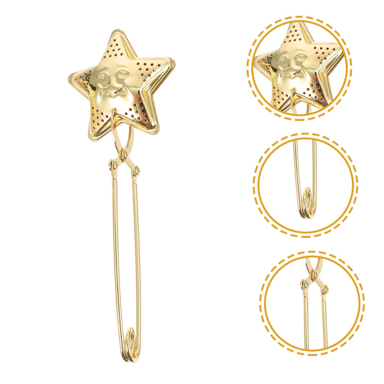 Homoyoyo Filtre à Thé Inox Étoiles et Lunes Infuseur Vrac Design Délicat Facile à Nettoyer pour Amateurs de Thé