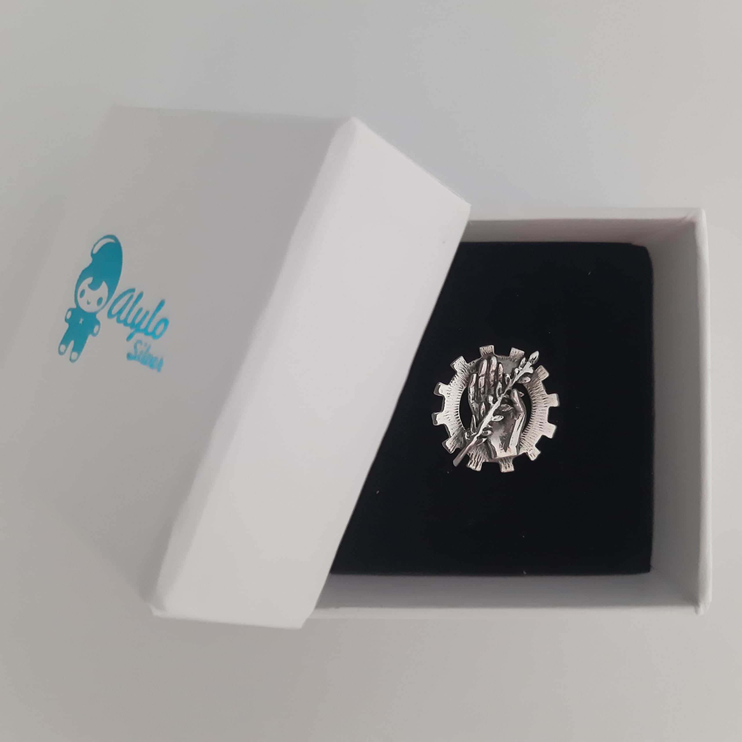 Insignia Profesional de Asistente Social Pin para Hombre Mujer en Plata 925 con Caja para Regalo