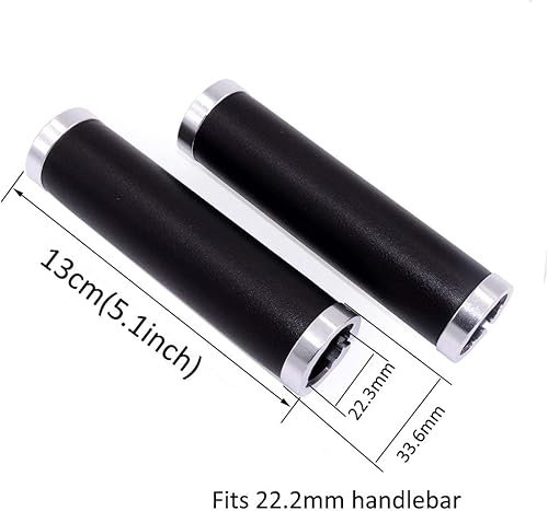 Miniatura 2 de UPANBIKE - Puños de piel para manillar de bicicleta de montaña, bicicleta de carretera, bicicleta de carretera, bicicleta de engranaje fijo, 0.866in