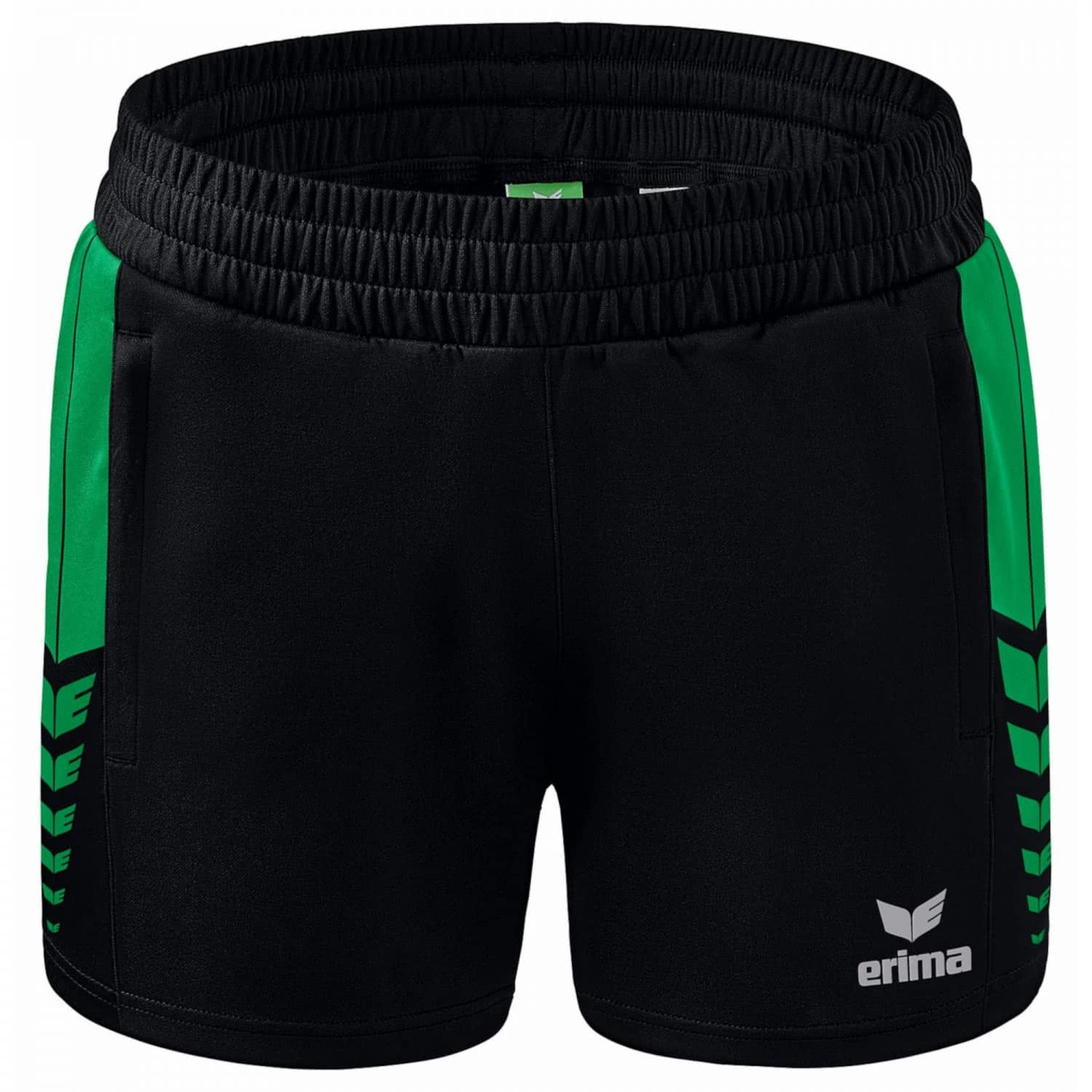 Erima Women's Six Wings Worker Casual Shorts, Black/Emerald, 38