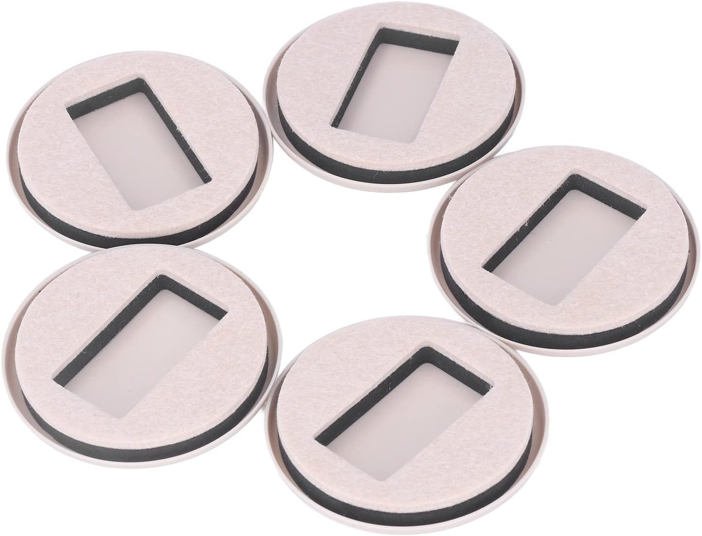 Felt Caster Cups Bottom Furniture Pads Hardwood Floors Sliders Prevent Scratches Carpet Office Chair (Bean Color)