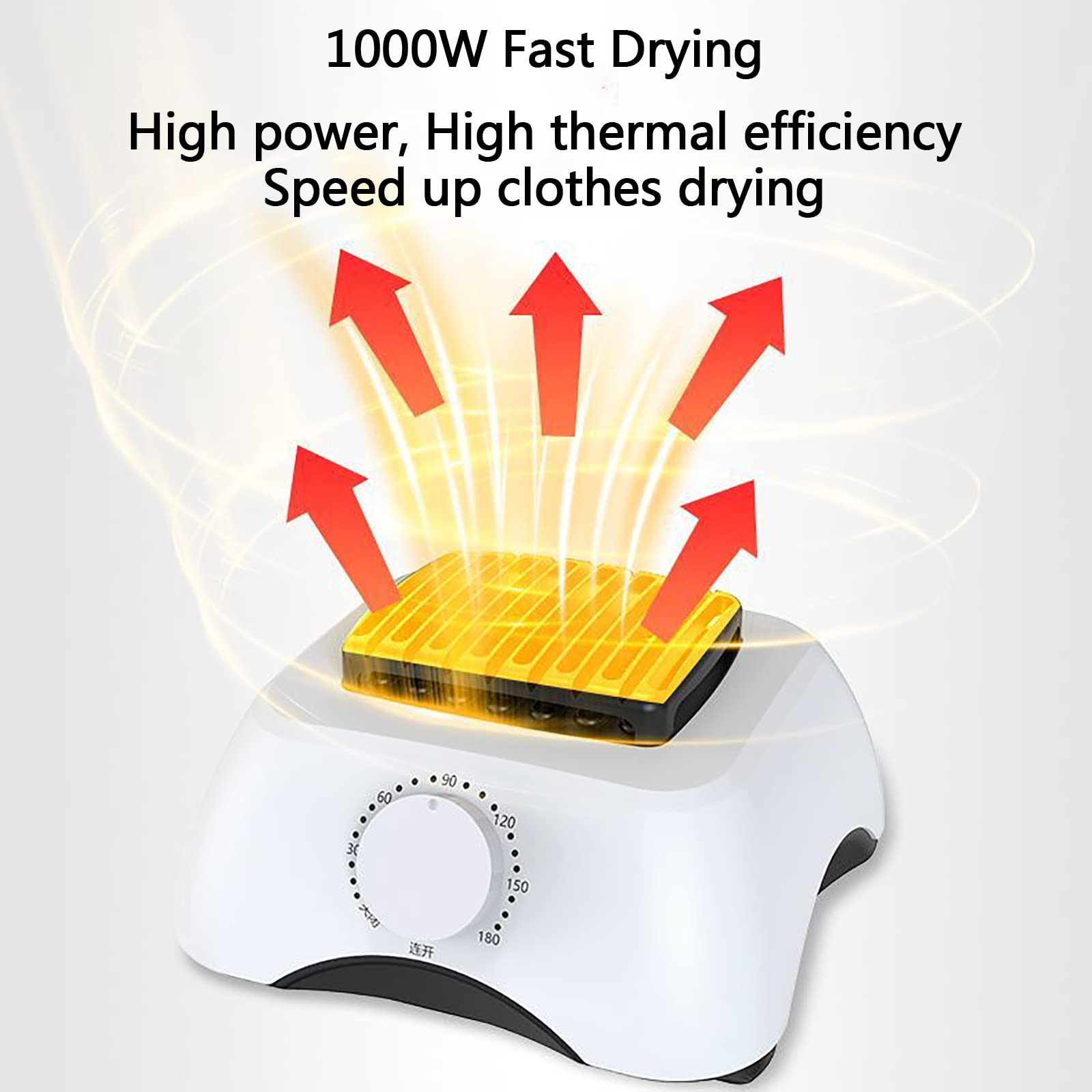 Stendibiancheria Riscaldato 1000W, Stendibiancheria Riscaldato, Stendibiancheria Elettrico Asciugatrice, Stendibiancheria a 2 Livelli ad Alta Efficienza Energetica Stendibiancheria