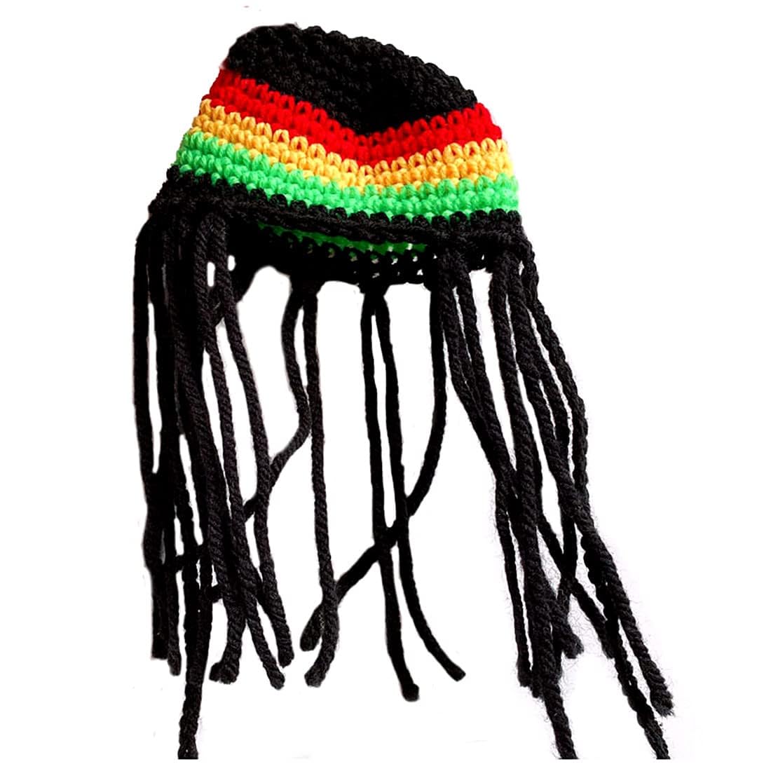 CRAZY Lizard Gorro Rasta Hat Slouch sem pico. Gorro desleixado para Dreads ( Dreadlocks). Ótimo para acessórios de reggae e dreadlock., Rasta, M-G