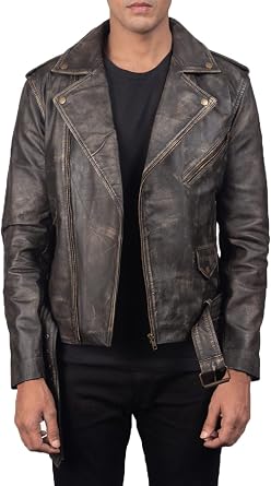 Allaric Alley Leather Motorcycle Jacket For Men | Moto Cowhide Leather Jacket For Men