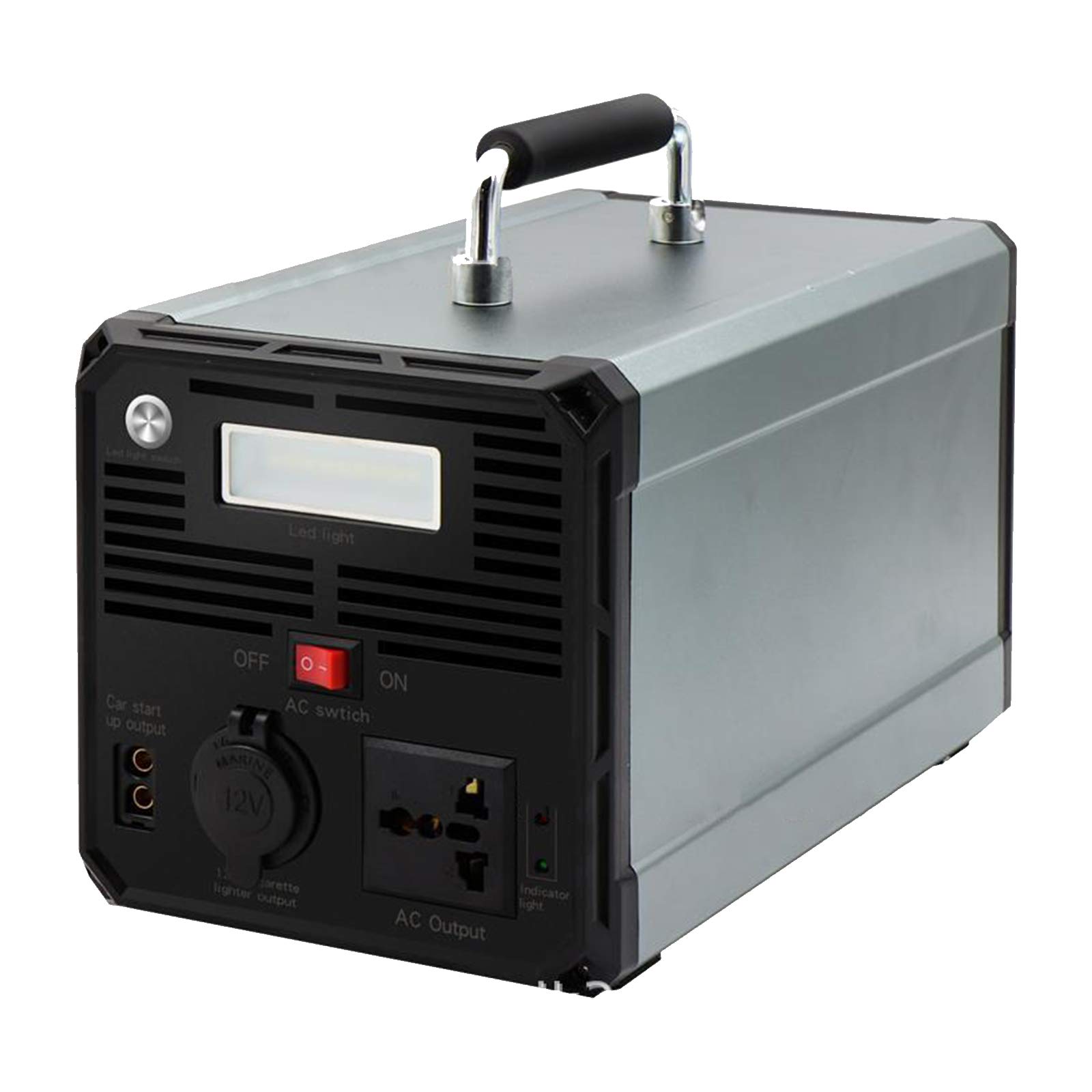Przenośna stacja zasilająca 1000 W, generator solarny 100 Ah, akumulator litowy, panel słoneczny, 4 porty USB, 4 porty DC, gniazdko AC, gniazda zapalniczki samochodowej, lampy zewnętrzne