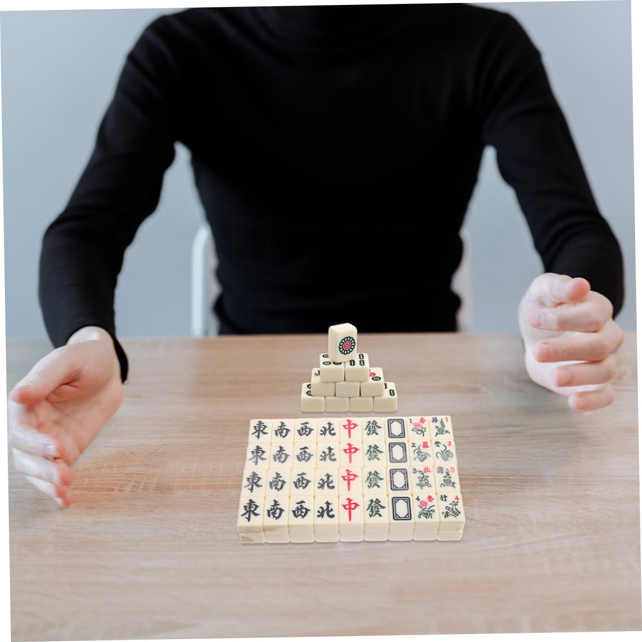 Mahjong Cinese Set Da Gioco Portatile Accessorio Per Gioco Da Tavolo Mini Kit Custodia Per Viaggi e Intrattenimento