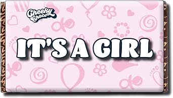 It's a Girl Chocolate Bar with Novelty Joke Wrapper - Funny Rude Gift Birthday Present Chocolate Included