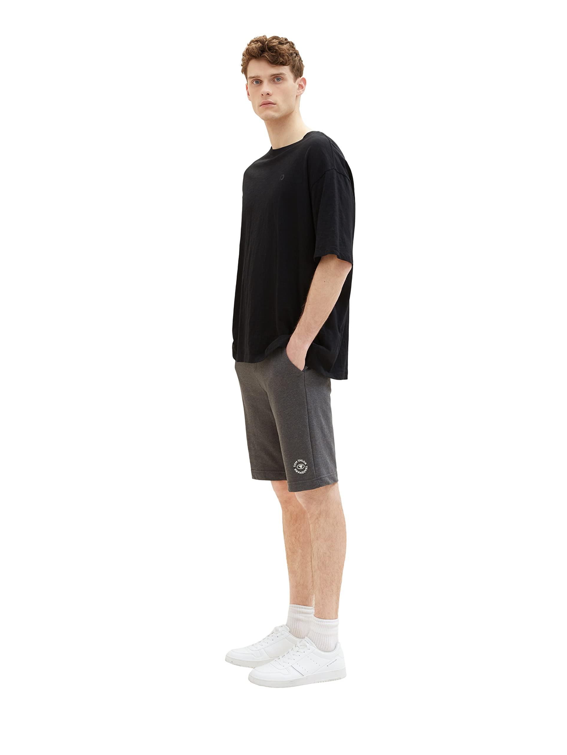 TOM TAILOR Herren 1036329 Bermuda Sweatpants Shorts, 11086 - Dark Grey Melange, S – Ansicht 2