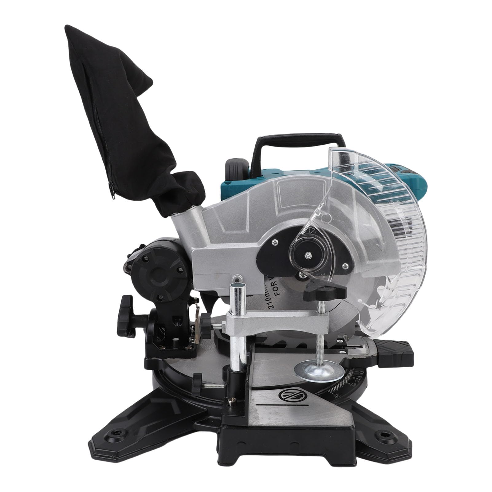 SIXRUN Sierra Ingletadora Eléctrica Sierra Ingletadora Inalámbrica con Motor sin Escobillas Hoja 24T de 8 Pulgadas 3600 RPM Diseño Deslizante Biselado de 0 a 45 Grados para Carpinteros de Renovación