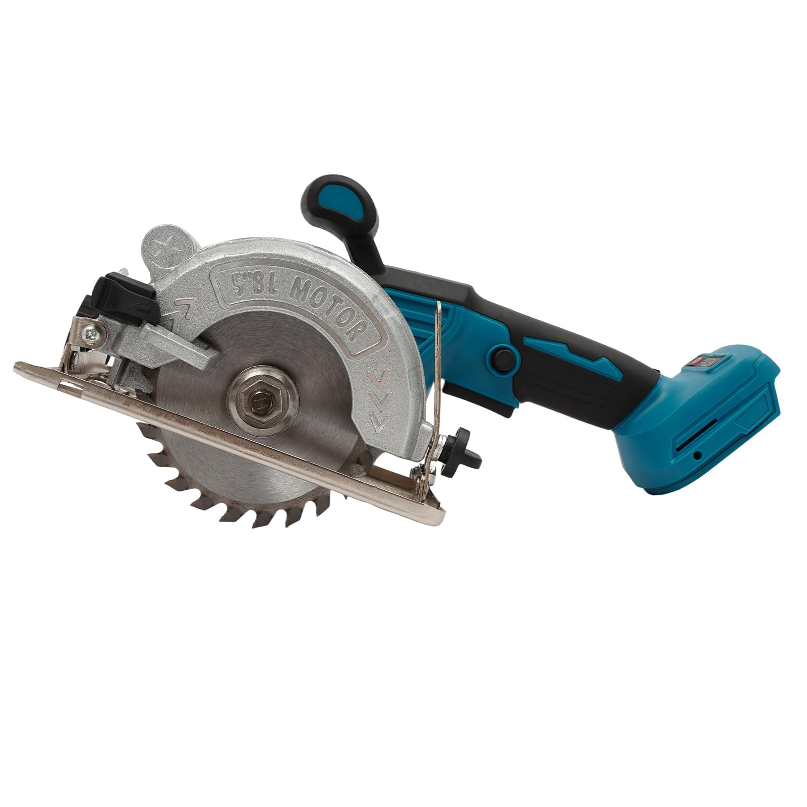 Sierra circular con batería de aluminio de 2280 W, con cubierta protectora, ángulo de corte ajustable y profundidad de corte, minisierra circular manual, 6200 rpm, sin escobillas, para madera, piedra