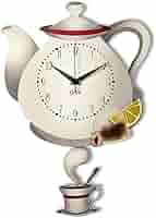 Orologio Da Parete DEKORI Con Pendolo - Design Tazza Caffè, Prodotto In Italia, Movimento Silenzioso - Foto 8