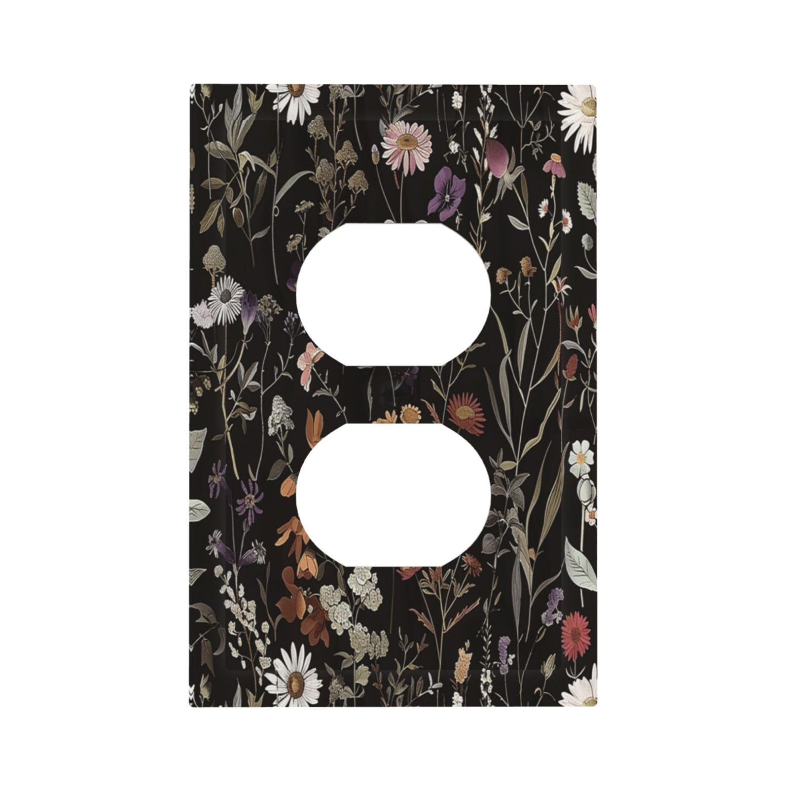 Plaque murale unique motif floral marguerite finition haut de gamme pour prise duplex