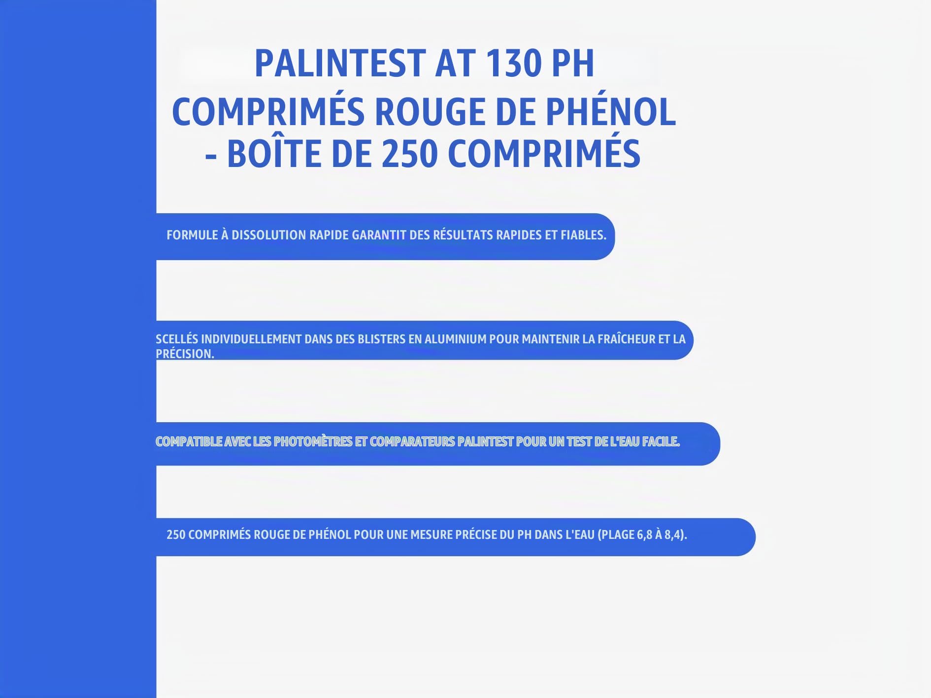 Palintest PH Rouge de Phénol comprimés – boîte de 250 comprimés