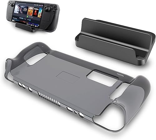 Yeaheo Funda para cubierta de vapor, funda protectora de TPU translúcida para cubierta de vapor con soporte, a prueba de golpes, antideslizante,