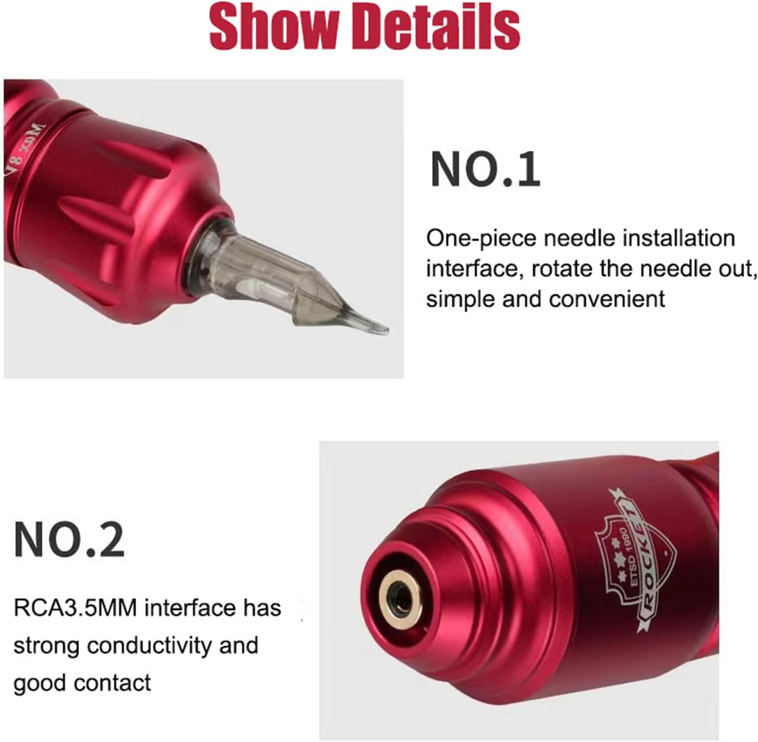 Rocket Tattoo Pen with Battery Set Tattoo Machine Rotary Tattoo Short Pen Tattoo Machine Power Supply Accessories for Tattoo Gun,Black