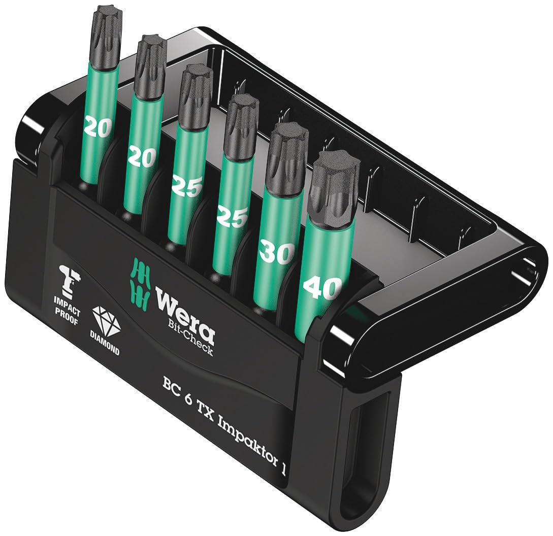 Wera Impaktor 6 Piece Bit-Check Impact Torx Screwdriver Bit Set